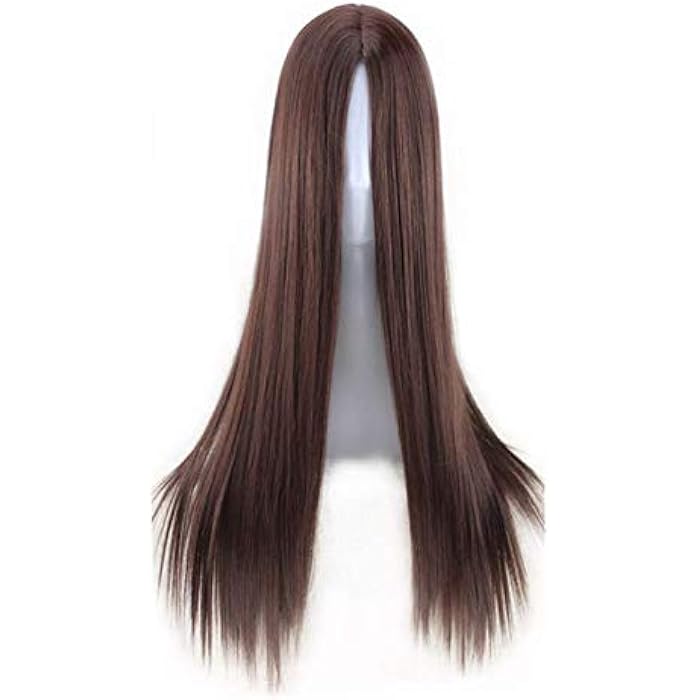 DILLARDS In The Middle Of The Bangs Hair Curtain Long Straight Hair Repair Face Wig - Image 5